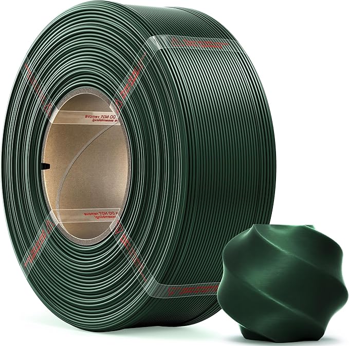 PLA Basic, Pre-Dried Refill Filament 1kg (2.2lbs) for Reusable Spools, 1.75mm Spool-Less 3D Printing Filament, Compatible with Bambu Lab 3D Printers – Forest Green