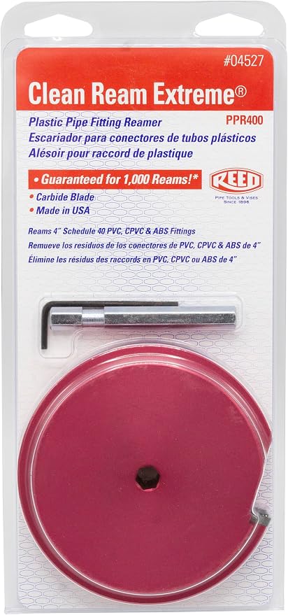Reed Tool PPR400 Clean Ream Extreme with 3/8" Hex Shaft, 4" Head