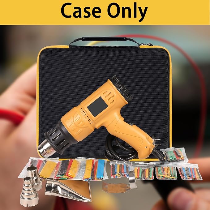 Aenllosi Hard Carrying Case Replacement for SEEKONE Heat Gun 1800W Heavy Duty Hot Air Gun Kit Variable Temperature Control,with 165PCS Shrinkable Tubes(Case & Heat Shrinkable Tube)