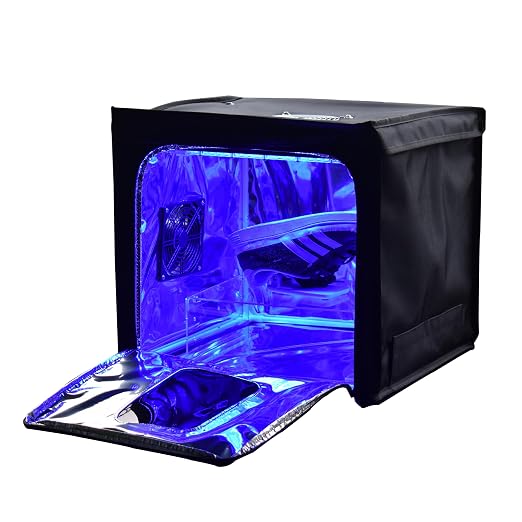 UV Light Curing Box Curing Enclosure 400(L)380(W)*400(H) mm Large Curing Cabinet 365-460nm UV Light for Curing LCD SLA DLP 3D Resin Print Model or Making Soles White