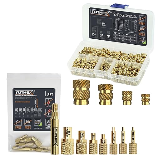 ruthex Bundle - Threaded Inserts M2 + M3 + M4 + M5 Assortment Box + ruthex 7X Soldering Tips/Heat-Set Insert Tips for Inserts in Plastic Parts and 3D Printer Parts