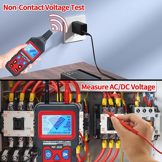 Underground Cable Locator, Rocky Mars Cable Tester Wire Tracker | NF826 Underground Wire Locator for Dog Fence Cables, Test Short Circuit Breaker of Wall