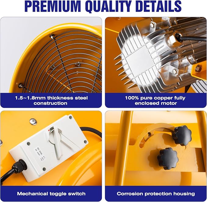 iLiving Utility High Velocity Blower, Fume Extractor, Portable Exhaust and Ventilator Fan (Utility 20")