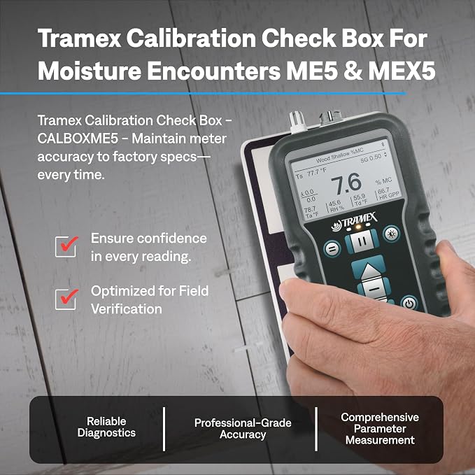 Tramex Calibration Check Box for Moisture Encounters MEX5 & ME5 | Perform Regular On-Site Calibration Checks of Your Meter When Measuring Wood, Drywall & Building Materials