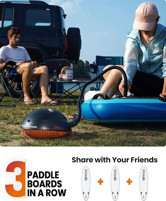 OutdoorMaster 16PSI High Pressure SUP Air Pump with Rechargeable Battery The Whale - Intelligent Dual Stage Inflation & Auto-Off Feature and Deflation Function for Inflatable Stand Up Paddle Boards