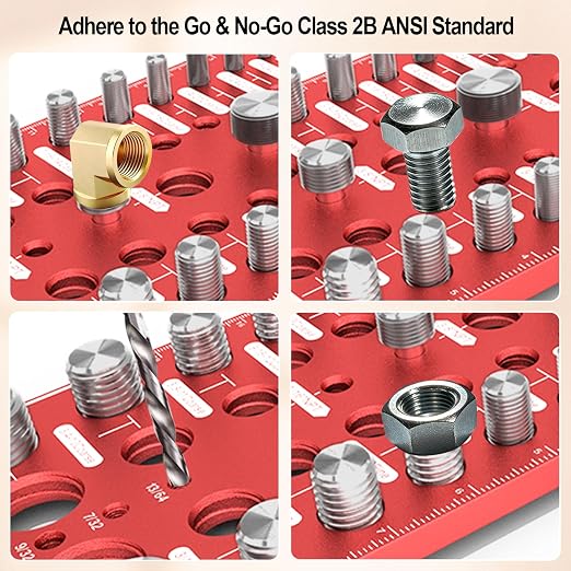 Upgrade 88 Thread Checker with 6 NPT Pipe Thread, 30 Standard & 30 Metric & 22 Drill Bit Gauge, Nut and Bolt Thread Checker with Magnetic Base, Wall-Mountable Bolt Size Finder Tool