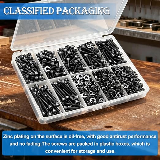 mxuteuk 720PCS M3 Screws Kit,M3×6/8/10/12/16/20mm M3 Screws Assortment Kits,12.9 Alloy Steel M3 Hex Socket Head Bolts Nuts Washers Set Suitable for 3D Printer,DIY