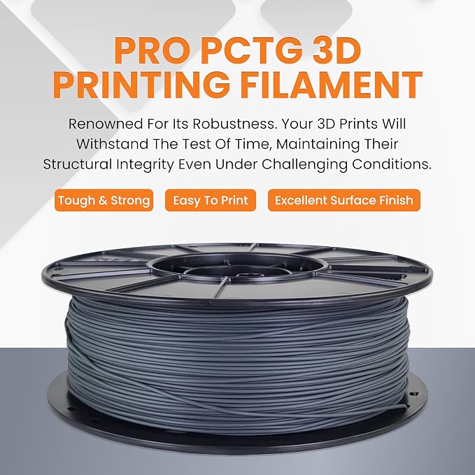 3D-Fuel Tough Pro PCTG Filament for 3D Printing, Better, Charcoal Gray