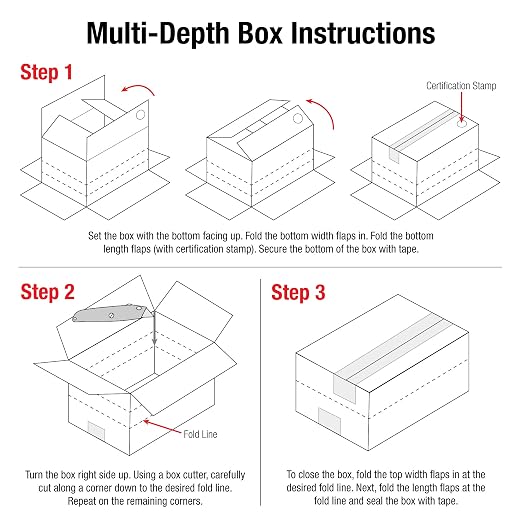 Aviditi MD12126R Multi-Depth Corrugated Cardboard Box 12 1/2" L x 12 1/2" W x 6" H, Kraft, for Shipping, Packing and Moving (Pack of 25)