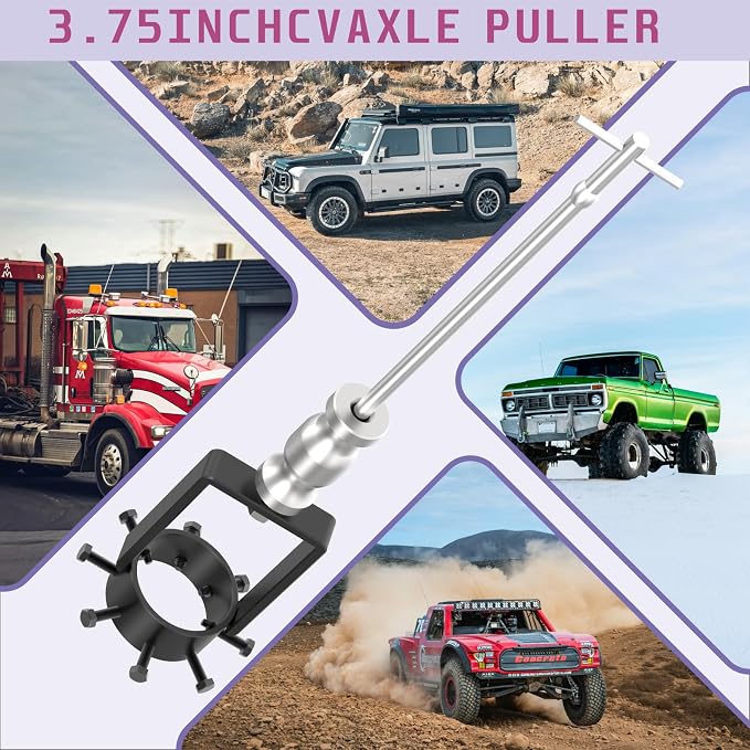 Universal CV Axle Removal Tool Set with Inner CV Axle Puller Tool with 5/8"-18 Slide Hammer and 3.75 inch CV Axle Shaft Puller Tool Kit and Pry Bar Wrench Adaptor Head