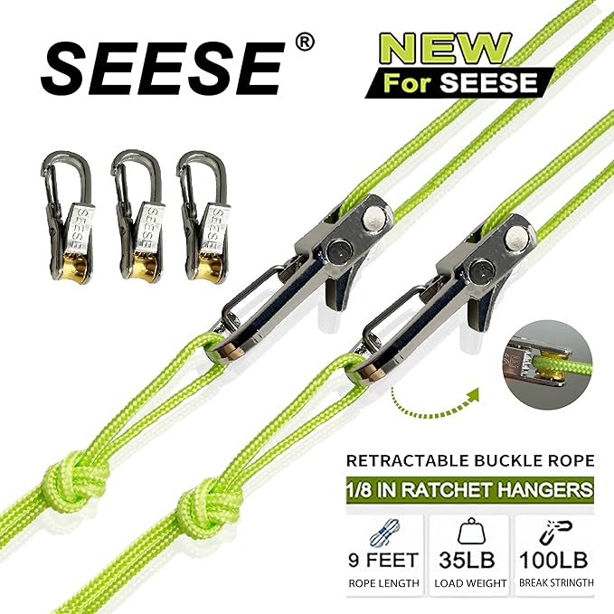 Rope Tightening Tool & Tensioner: Retractable Rope with Alloy Buckle for Outdoor Enthusiasts - Perfect for Camping Tent Building, Tarp Tie Downs, Hammock Installation & Outdoor Gear Securing(3)
