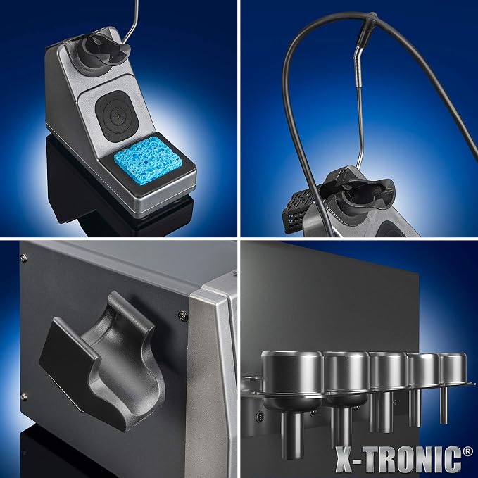 X-Tronic 6040-PRO-X • Platinum Series • 700 Watt • Hot Air Rework Soldering Iron Station • Digital Temp Controls, C/F Func, 0-30 Min Sleep, Auto Cool Down, Mute/Unmute Sound & Patented Nozzle Holder!