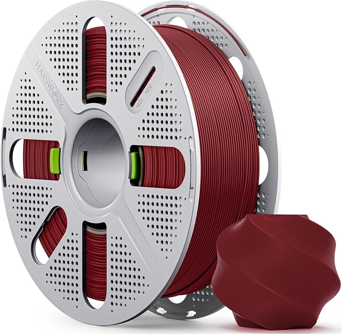 PLA Basic, Pre-Dried Filament with Quick-Swap Reusable Spool 1kg (2.2lbs), 1.75mm 3D Printing Filament, Compatible with Bambu Lab 3D Printers – Maroon Red