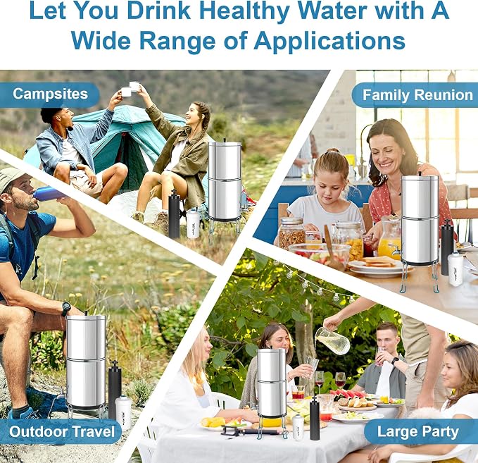Gravity Water Filters Replacement for Berkey®, BB9-2® Black Carbon Filter and PF-2® Fluoride Filters Compatible with Berkey® Water Filter
