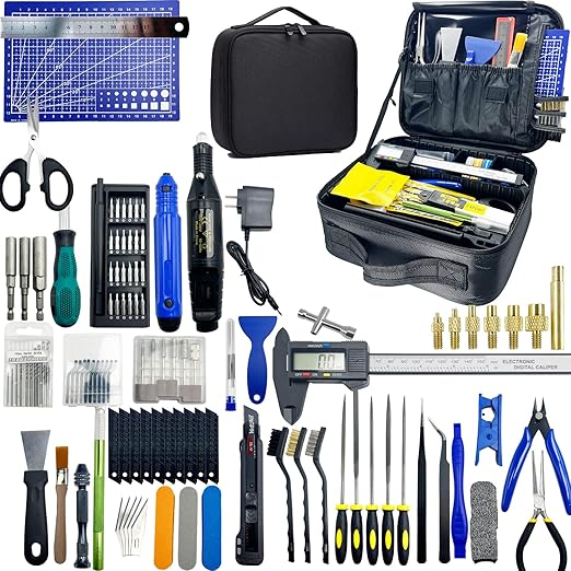 3D Printer Tool Kit Essential with Cutter,Caliper, Scraper, Drill & Deburring Tool for Removing, Smoothing, Finishing and Drilling (132 3D Printing Tool Kits)