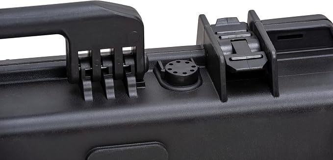 MEIJIA Portable Waterproof All Weather Hard Rifle Case,Soft Handle Grip,Customizable Fit Foam Inserted,without wheels,Black