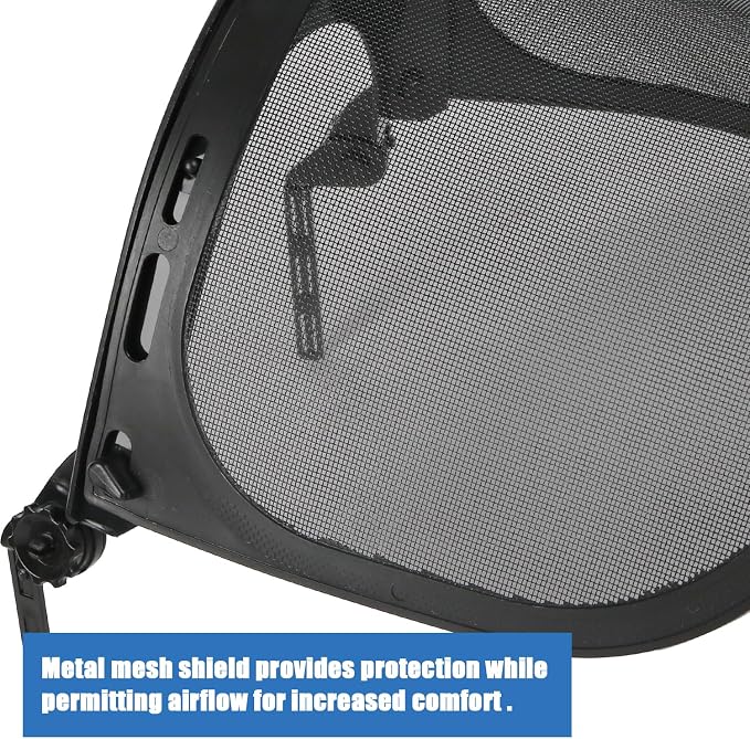 UM ULTRAMAXX Full Face Shield Eye & Head Protection, Hard Hat Replacement Mesh Face Shield Attachment, Adapter for Hard Hat and Safety Helmets (Mesh Face Shield)