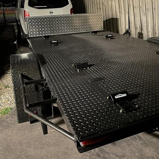 Vehicle Wheel Chock Tie Down kit 4500lb Break Strength-4 Pack 2" x9' E Track Straps-Ultimate Heavy Duty Trailer Tire Strap System for ATV,UTV,Lawn Mower | E-track ratchet straps, 8 steel chocks, bolt-on mount, ATV UTV lawn mower trailer compatible, tir...