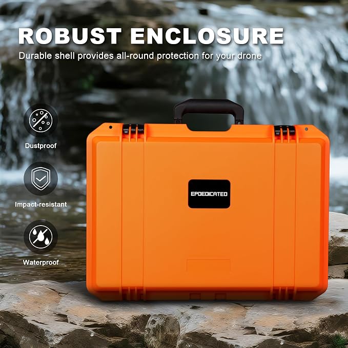 IP67 Waterproof Protective Hard Case with Custom Foam Insert, 18", Orange | For Tool Storage, Equipment Transport And Field Work; Fits Tools, Cameras, Drones, Audio Gear And Test Instruments