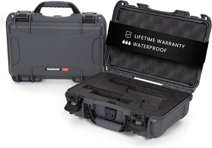 NANUK Hard Case with Custom Foam Insert for Glock, IP67 Waterproof & Crushproof, Rugged Construction for Ultimate Protection, Made in Canada