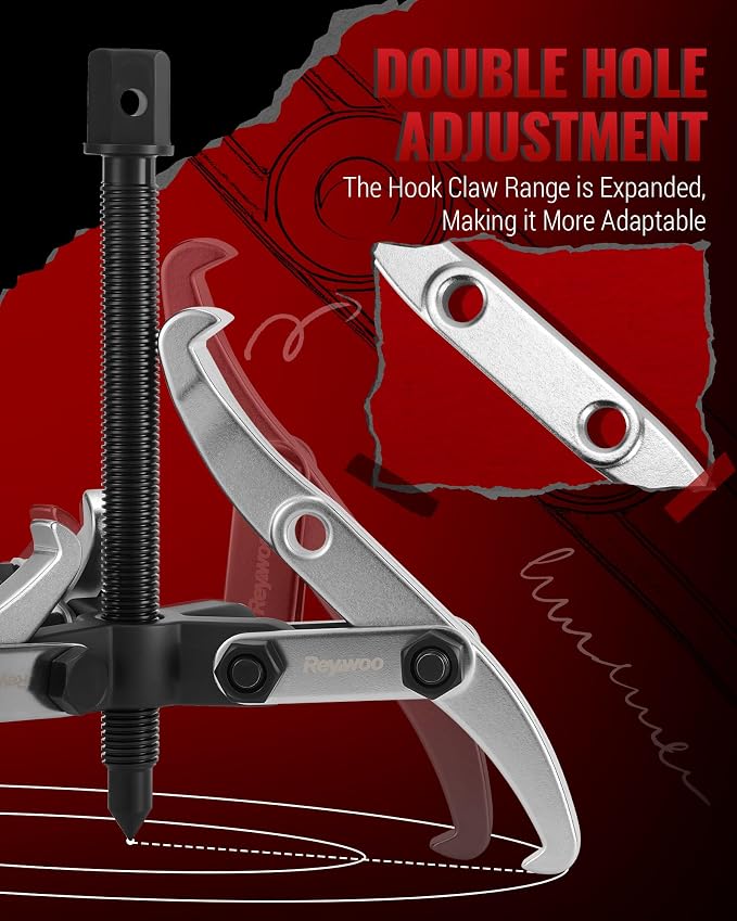 Reywoo Gear Puller Set, 3" and 6" Bearing Puller Kit for Pulley Gear Bearing Flywheel Removal, 2 Jaw & 3 Jaw Gear Puller with Reversible Jaws