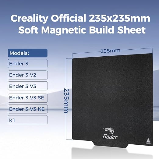 Creality Ender 3 Build Plate 2PCS 235 * 235mm Soft Magnetic 3D Printer Bed PC Coating 3D Printer Mat for Ender 3/Ender3 V2/Ender 3 V3 SE/Ender 3 Pro/Ender 5 Pro