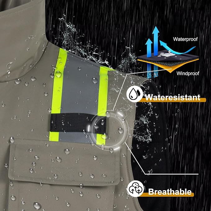 VENDACE Safety Vest High Visibility Reflective Fleece Winter Vest for Men with Pockets Hi Vis Construction Work Vest