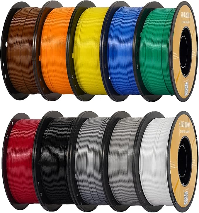 Kingroon High Speed PETG Bundle 3D Printer Filament 1.75mm, 3D Printer Rapid Filament for 30-600mm/s Hyper Printing Filament, Dimensional Accuracy +/- 0.03 mm, 10 kg Plastic Spool (22lbs（Mixed Colors）