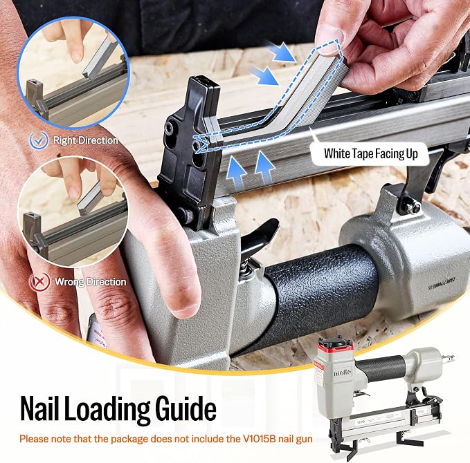 meite Picture Frame Nails 1/2-Inch Length Hardwood V Nails 5-Boxes-Pack | Compatible with V1015B Nailer Joiner Gun, 10.3mm Diameter for Wood Corner Framing