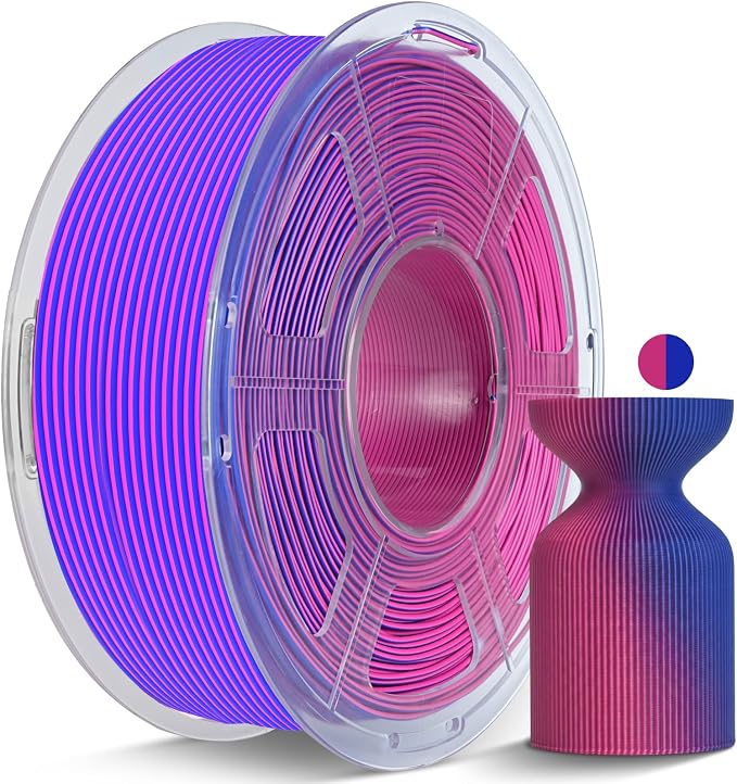 JAYO Matte Dual Color PLA Filament 1.75mm 1.1kg Spool, Red Blue | Matte Finish, Two-Tone Effect, ±0.02mm Accuracy, Tangle Free, Most FDM Printers