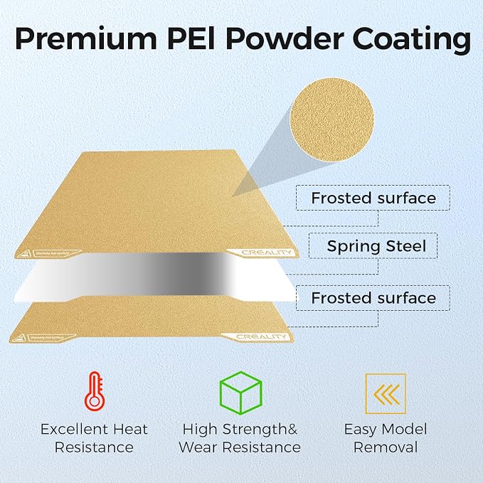 Creality K2 Pro Build Plate, 325×310 mm K1 Max PEI Coating Spring Steel Magnetic Bed, K2 Pro Upgrade Printing Plate, Double Sided Frosted Textured Build Plate for Creality Ender 3 V3 Plus 3D Printer