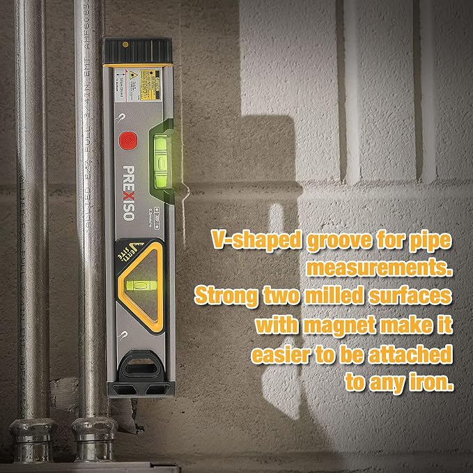 PREXISO Laser Measure Rechargeable, 265Ft Green Beam Laser Measurement Tool & PREXISO 2-in-1 Laser Level Spirit Level with LED Lights, 32Ft Line and 98Ft Point