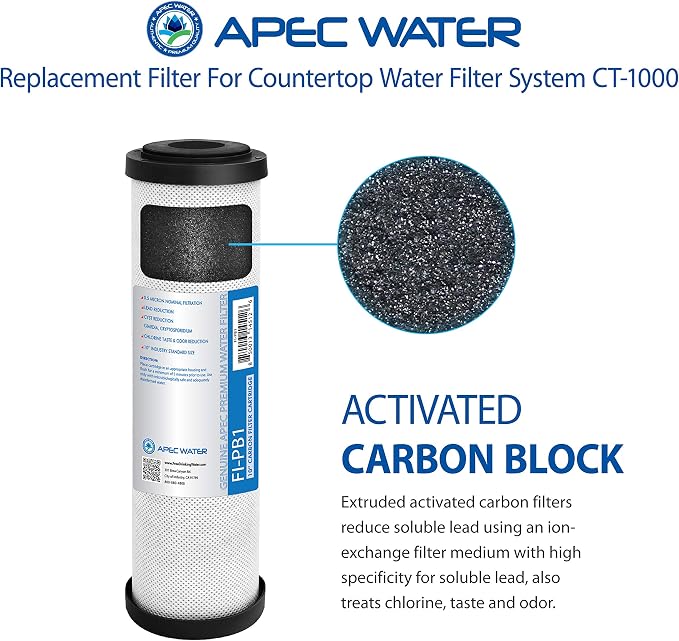 APEC Water Systems CT-1000 Countertop Drinking Water Filter System Replacement Filter (FI-PB1)