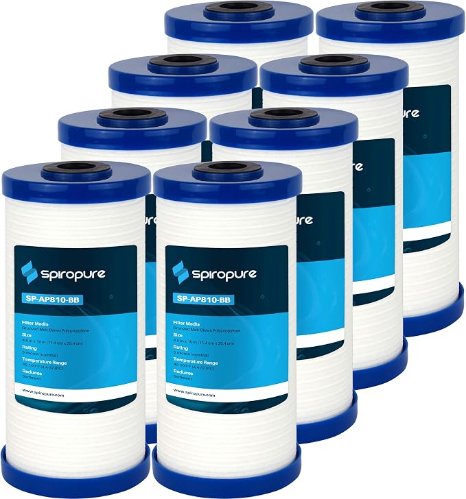 SpiroPure 10x4.5 5 Micron Sediment Water Filter Cartridge AP810 (Case of 8)