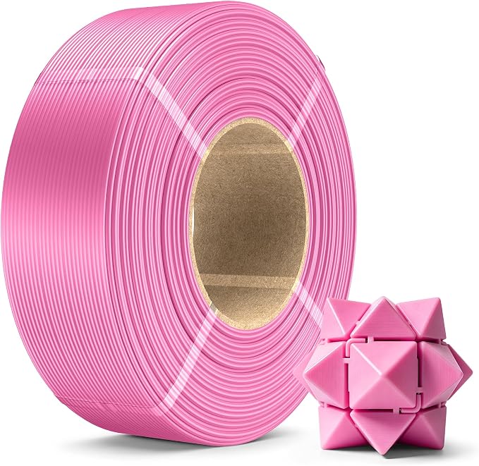 SUNLU PLA+2.0 3D Printer Filament Refill 1.75mm, 1KG Pink | High Toughness PLA+ Filament, No Spool Refill for Reusable Spools, Compatible with Bambu Lab 3D Printers, Pink