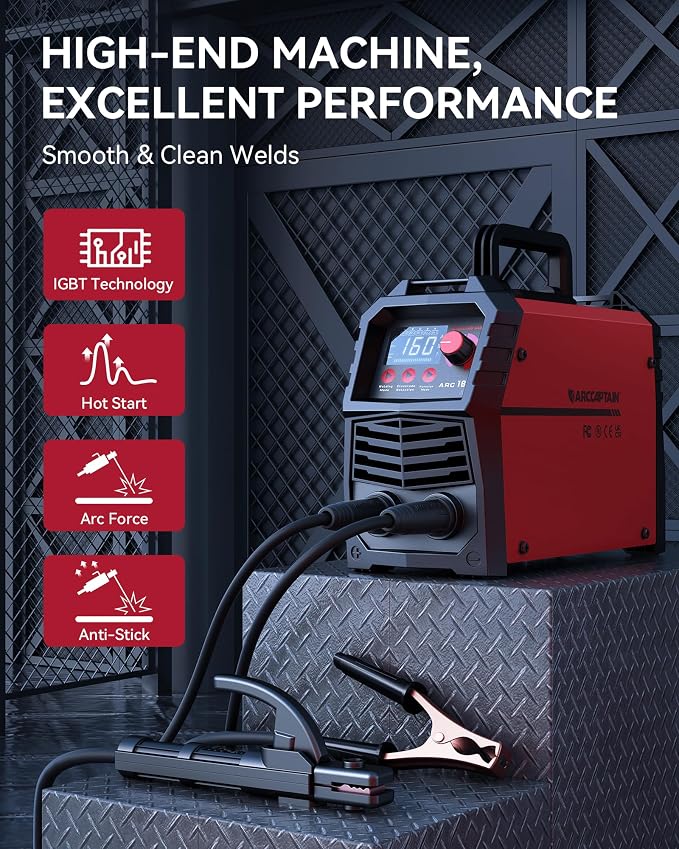 ARCCAPTAIN Upgraded 110V/220V 160A Stick Welder with E7018 Welding Rod 3/32'' 5LB