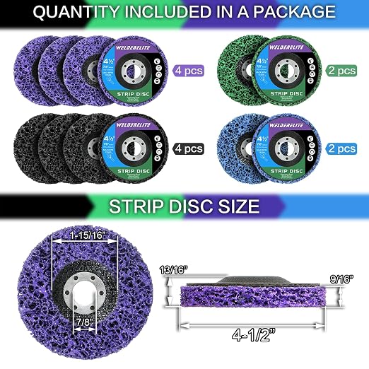12-Pack Paint Stripper Discs for Angle Grinder, 4-1/2" x 7/8" - Multi-Surface Rust, Paint, and Oxide Removal Wheels for Metal and Wood