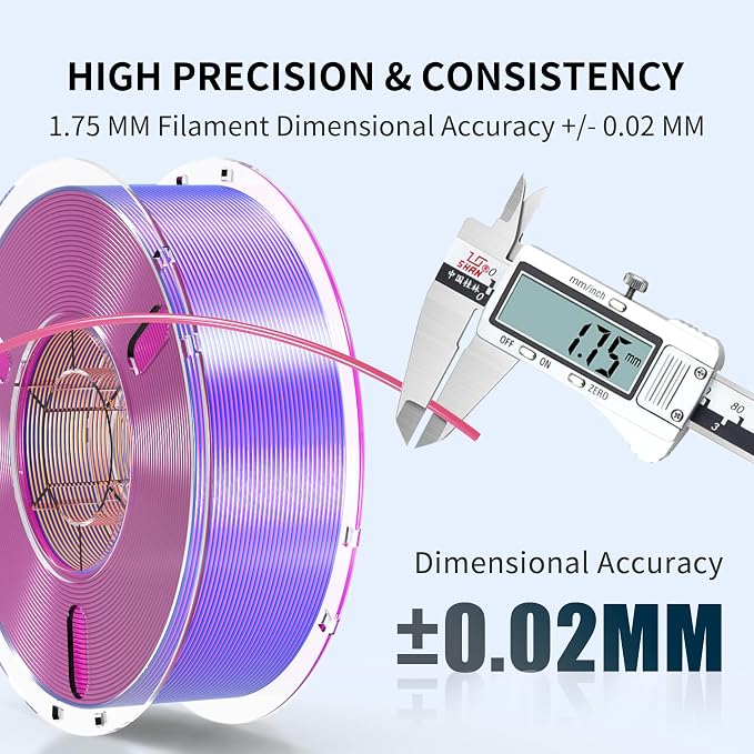 RAMBERY Silk Tri Color 3D Printer Filament 1.75mm, Triple Color Change by Angle, Silk Shiny PLA Filament Red-Yellow-Blue, 1kg Spool (2.2lbs)