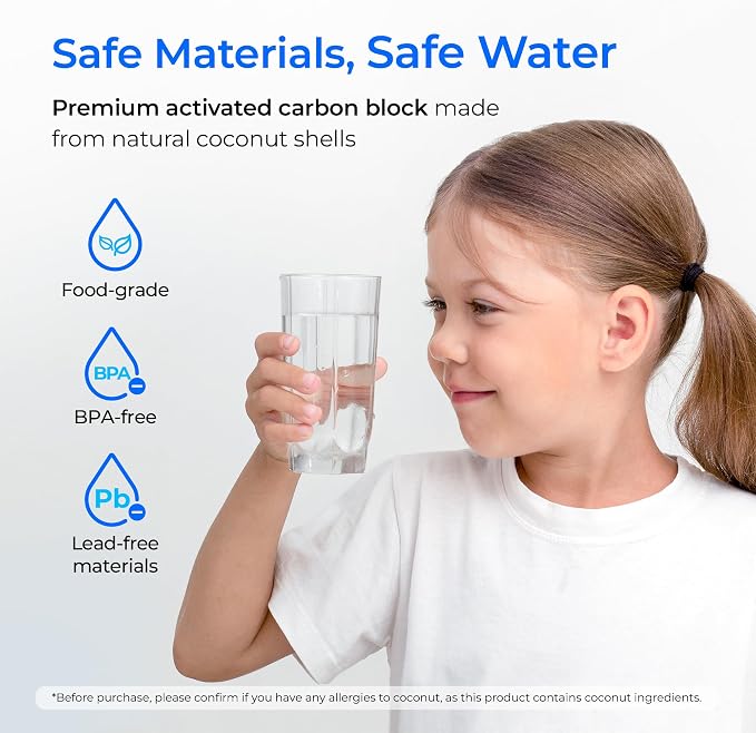 Waterdrop FQK2J Under Sink Water Filter, Replacement for GE FQK2J, FQK1K, Compatible with GE GXK255TBN, 1350 Gallons Dual Flow Drinking Water Replacement Filters, 4 Pack