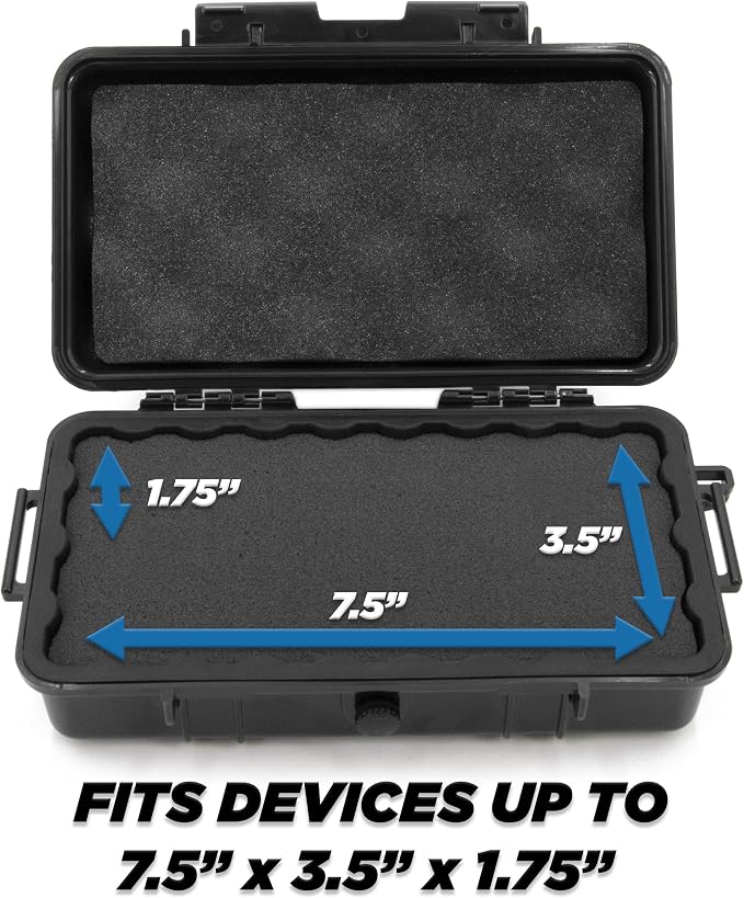 CASEMATIX 9.5" Waterproof Small Hard Case with Customizable Foam for Portable Electronics, Tools and Accessories - Hard Shell Small Plastic Case with Pre-Diced Travel Case Foam Interior