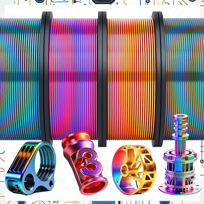 Pangda 3D Printer Filament Pla Bundle 1.75mm Multicolor, ±0.02mm Dimensional Accuracy, 3D Printing Filament for DIY Projects, Holiday Crafts(1 kg,Gradient Color)
