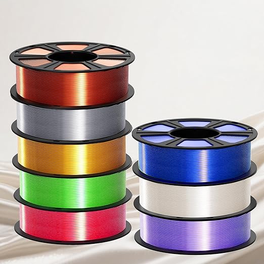Geeetech 3D Printer Silk PLA Filament 1.75mm Gold, Shiny Silk Filament,1kg Spool (2.2lbs), Dimensional Accuracy +/- 0.02mm, Fit Most FDM Printer (Bright Gold)