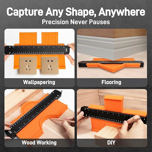 Teslong 10+6 Inch Contour Gauge with Lock, Fathers Day Dad Gifts from Daughter Son Wife, Precisely Copy Irregular Shape Contour Gauge Tool with Scale, Home Improvement Measuring Woodworking Tools