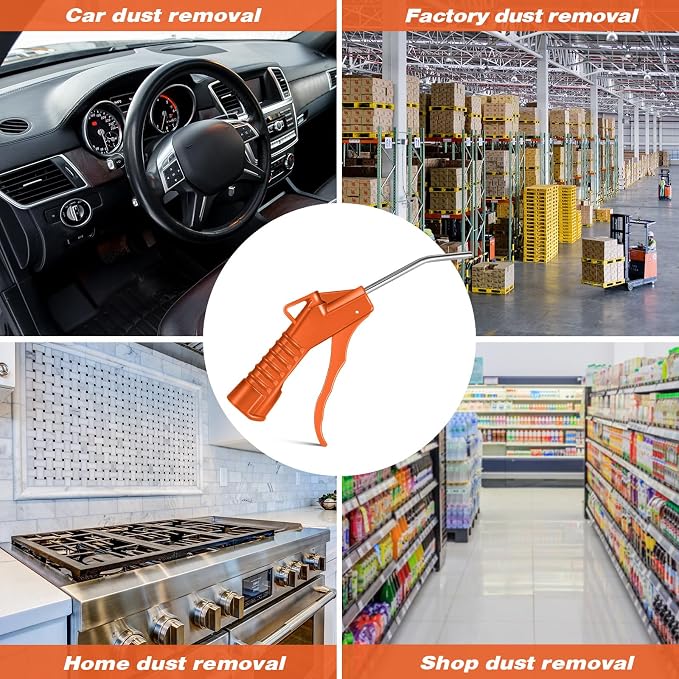 Honoson 2 Pcs Air Nozzle Blower Gun Pistol Grip Air Blow Tool Compressor Accessories for Industrial Household Mechanics (Orange)