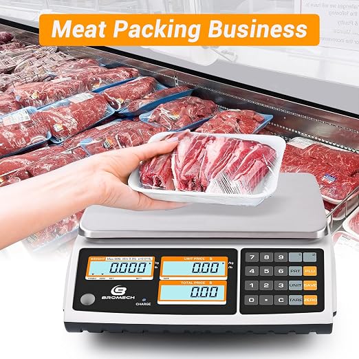 Price Computing Scale NTEP Certified for Legal Trade, Commercial Grade with Dual LCD Display, 60lb Stainless Steel Platform for Meat Shop, Deli, Produce Farmers Market COC#21-001