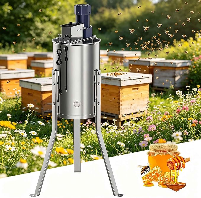 3 Frame Honey Extractor Spinner, Electric Beekeeping Centrifuge