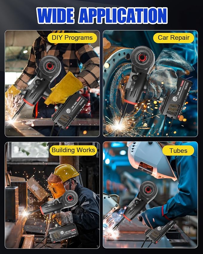 TLL Portable MIG Welder Handheld 120A 110V, Hand Held Welder Gun, Gasless Flux Core Welding Machine, Handheld IGBT Inverter for DIY, Professional Repair Use (TLL-MIG120)