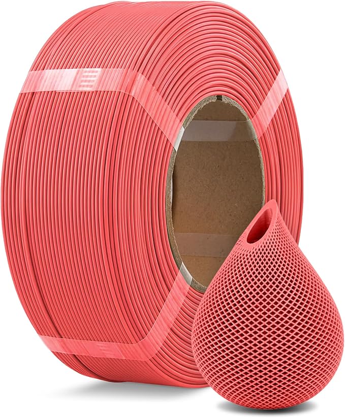 OVERTURE High Speed PLA Filament Refill 1.75mm, Rapid PLA Spoolless 3D Printing Filament, 1kg (2.2lb) Refilament for Bambu Lab, Accuracy +/- 0.02mm, Fit Most FDM Printers (Fresh Red)