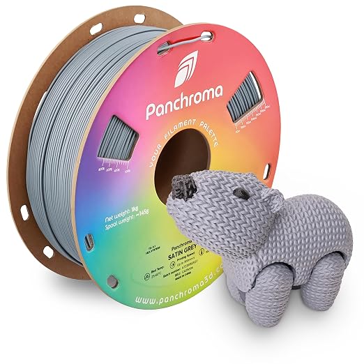 Polymaker Panchroma Satin PLA Filament 1.75mm for 3D Printing, 1kg, Grey | Neatly Wound, Semi-Matte PLA, Easy Print & Smooth Feeding, Compatible with Bambu Lab & Most 3D Printers
