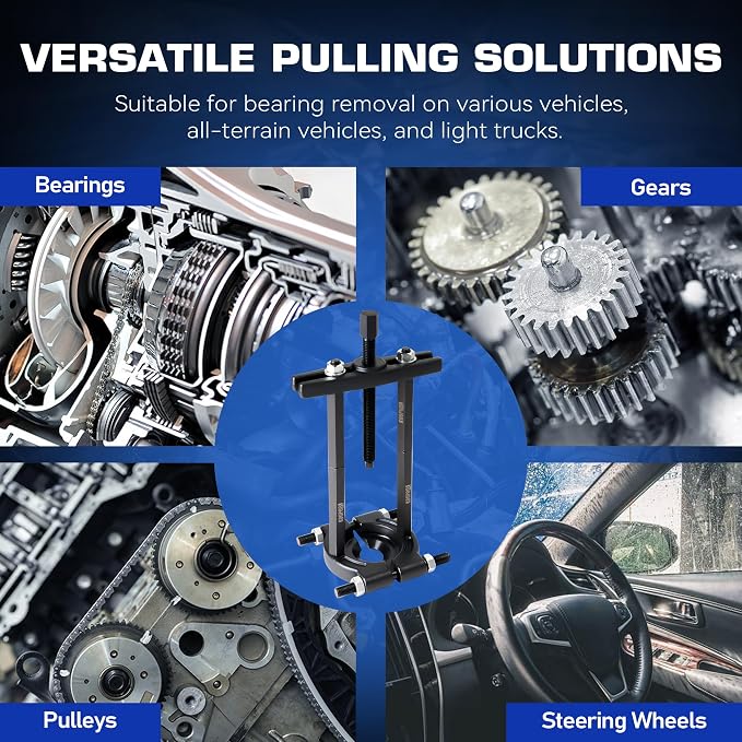 KOOPOOL Bearing Puller and Splitter Kit, Separator and Puller Set, Pinion Bearing Puller and Wheel Removal Tool, 5 Ton Capacity Bearing Separator with 2’’ and 3’’ Bearing Separator Jaws, 14Pcs (Blue)